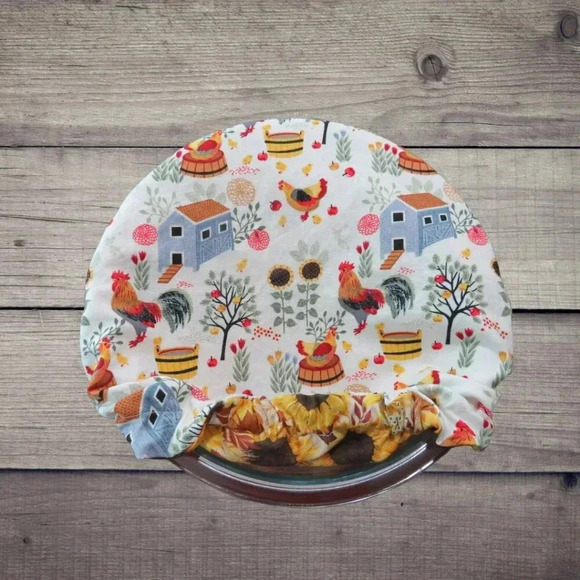 Kitchenaid Bowl Cover, Reversible Sunflowers and Chicken Mixer Bowl Cover - Picture 4 of 4